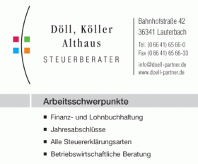 Steuerberater Döll-Köller-Althaus 06641-65660
