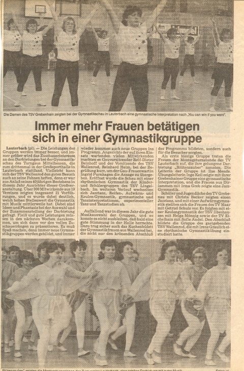 Gymnastikschau des Turngaues Mittelhessen 1986