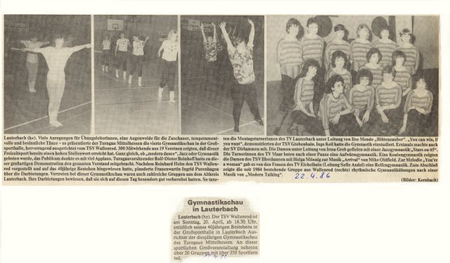 Gymnastikschau des Turngaues Mittelhessen 1986